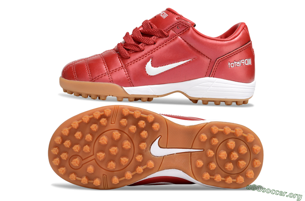 Nike Total 90 III TF Football Shoes - Red/White/Brown 1