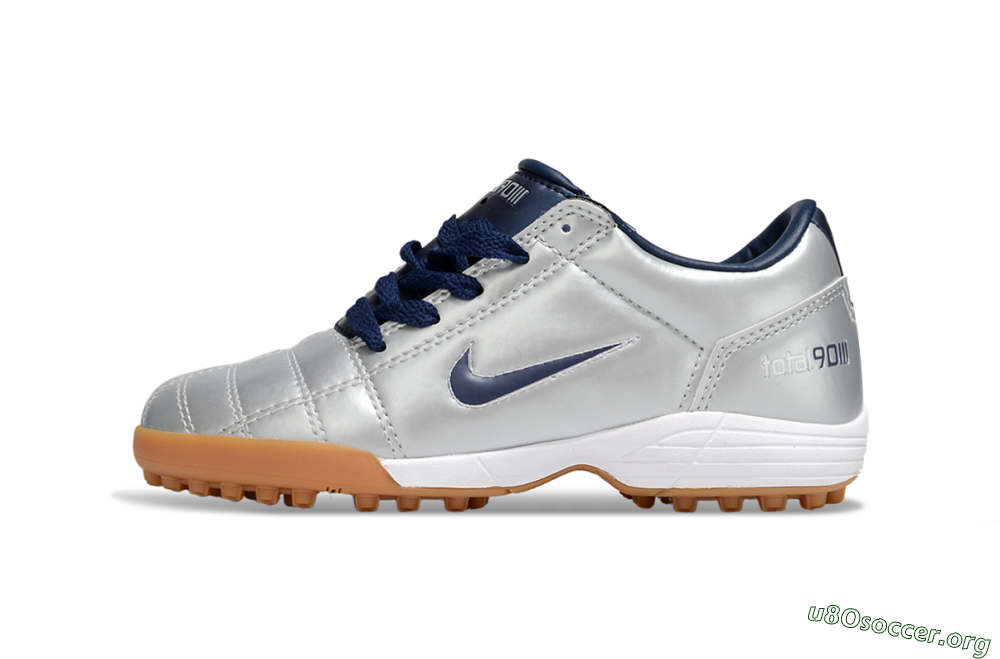 Nike Total 90 III TF Football Shoes - Silver/Blue/White 2
