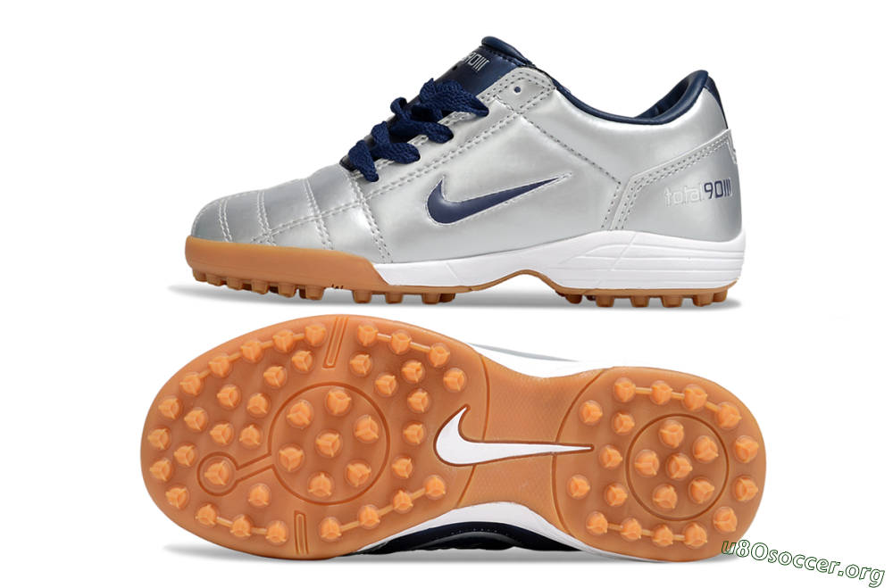 Nike Total 90 III TF Football Shoes - Silver/Blue/White 1