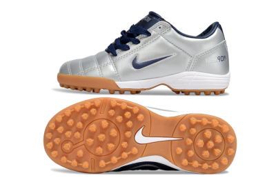Nike Total 90 III TF Football Shoes - Silver/Blue/White