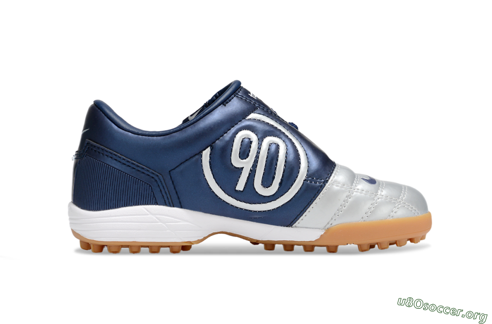 Nike Total 90 III TF Football Shoes - Silver/Blue/White 5