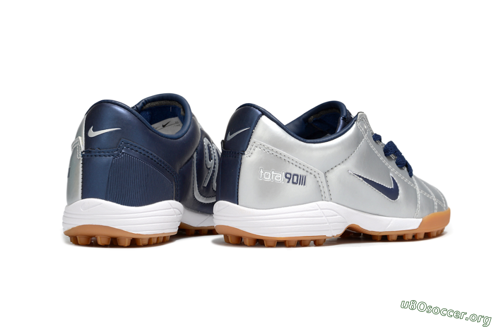 Nike Total 90 III TF Football Shoes - Silver/Blue/White 6