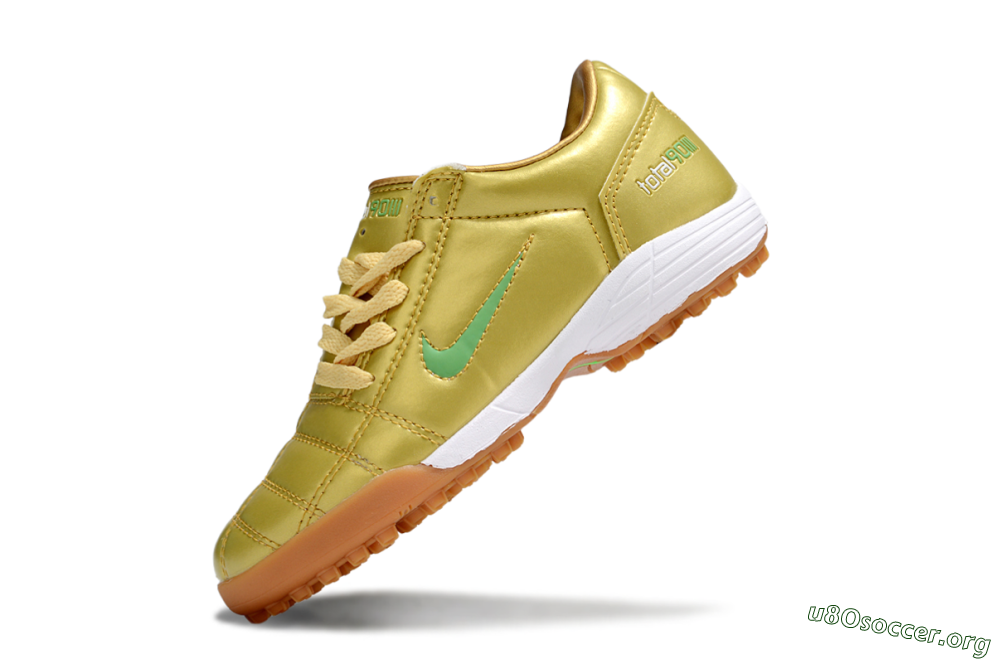 Nike Total 90 III TF Football Shoes - Gold/Green/White 4