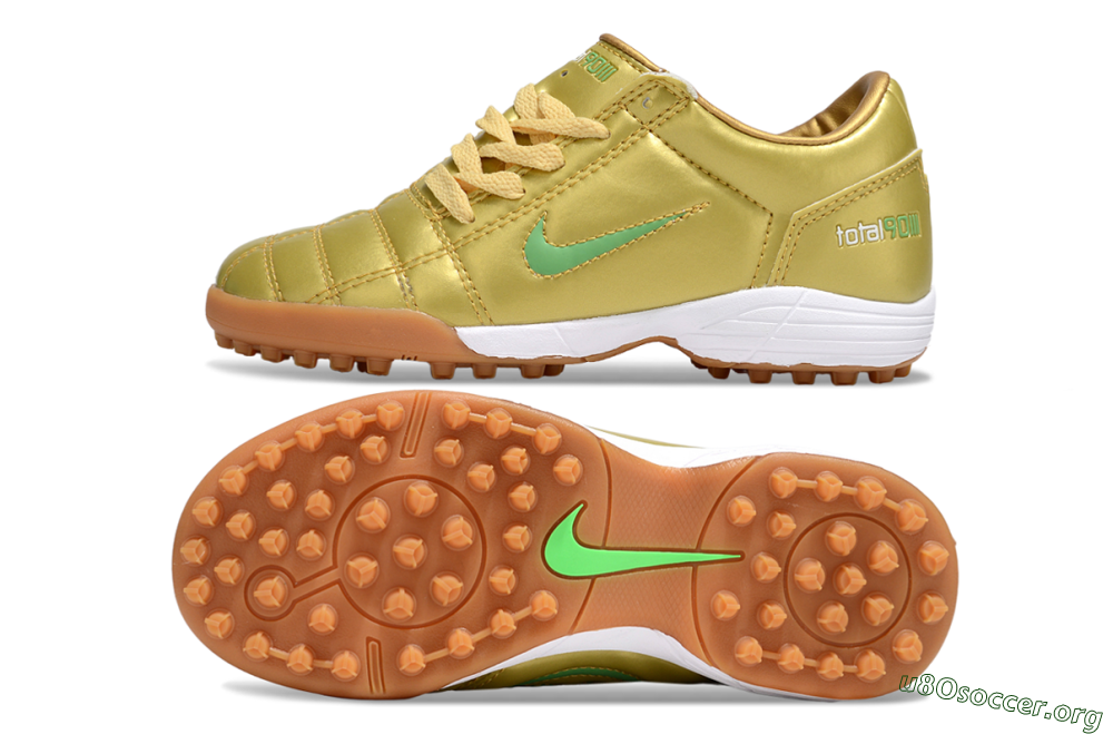 Nike Total 90 III TF Football Shoes - Gold/Green/White 1