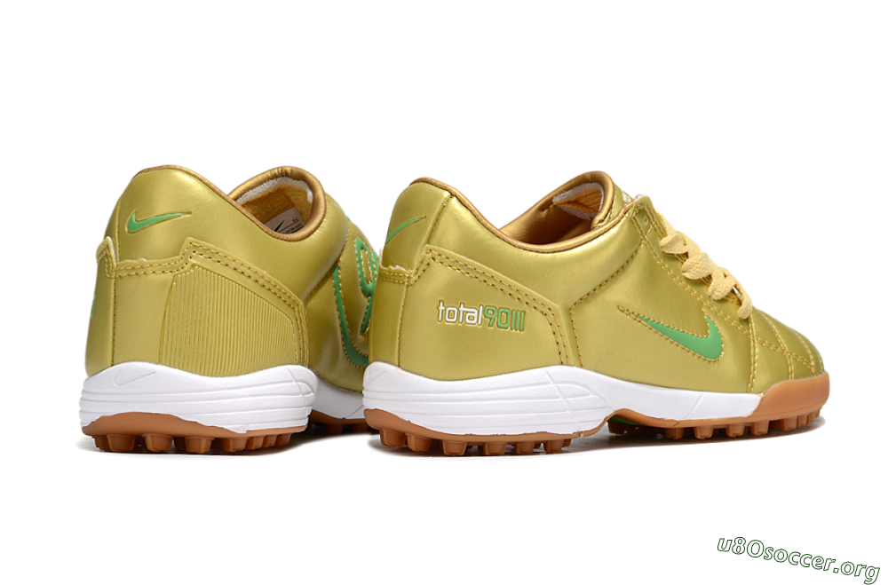Nike Total 90 III TF Football Shoes - Gold/Green/White 6
