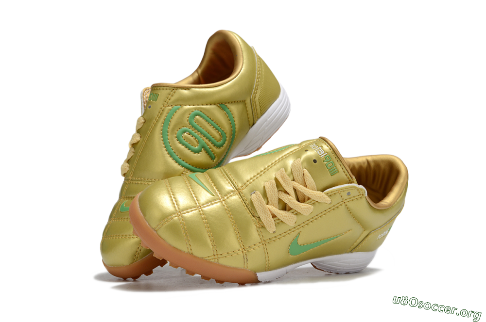 Nike Total 90 III TF Football Shoes - Gold/Green/White 3