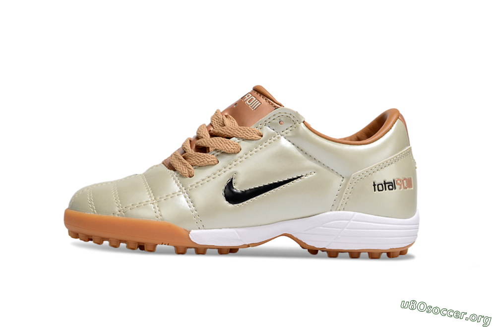 Nike Total 90 III TF Football Shoes - Gold/Black/White 2