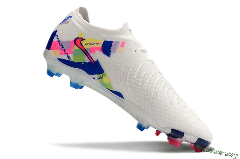 Nike Phantom GX 2 Elite FG Football Boots - White/Pink/Blue 4