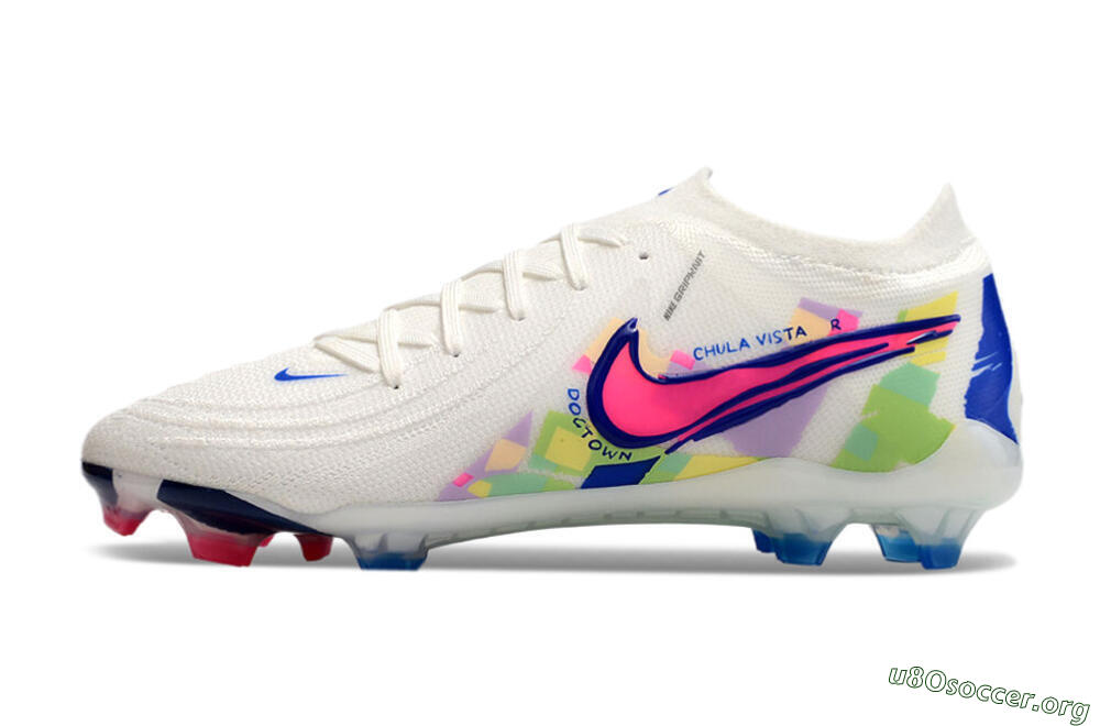 Nike Phantom GX 2 Elite FG Football Boots - White/Pink/Blue 3