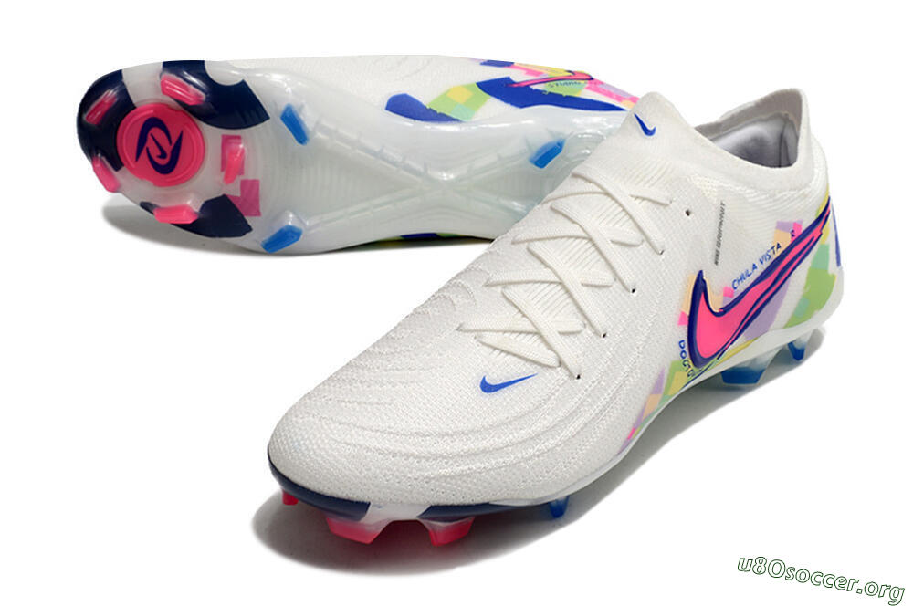 Nike Phantom GX 2 Elite FG Football Boots - White/Pink/Blue 0