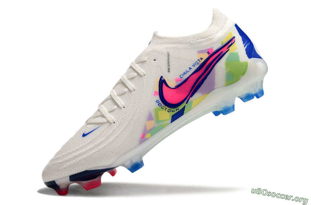 Nike Phantom GX 2 Elite FG Football Boots - White/Pink/Blue 5