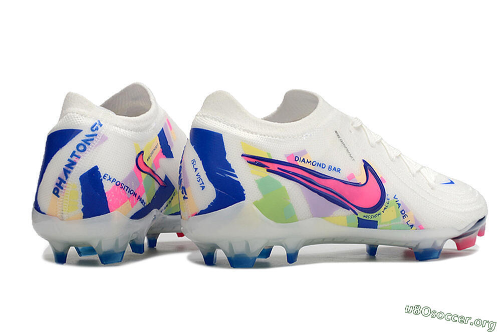 Nike Phantom GX 2 Elite FG Football Boots - White/Pink/Blue 6