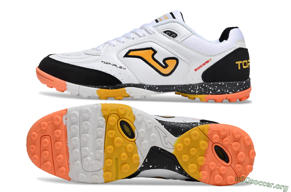 Joma Top Flex TF Football Shoes - White/Yellow/Black 1