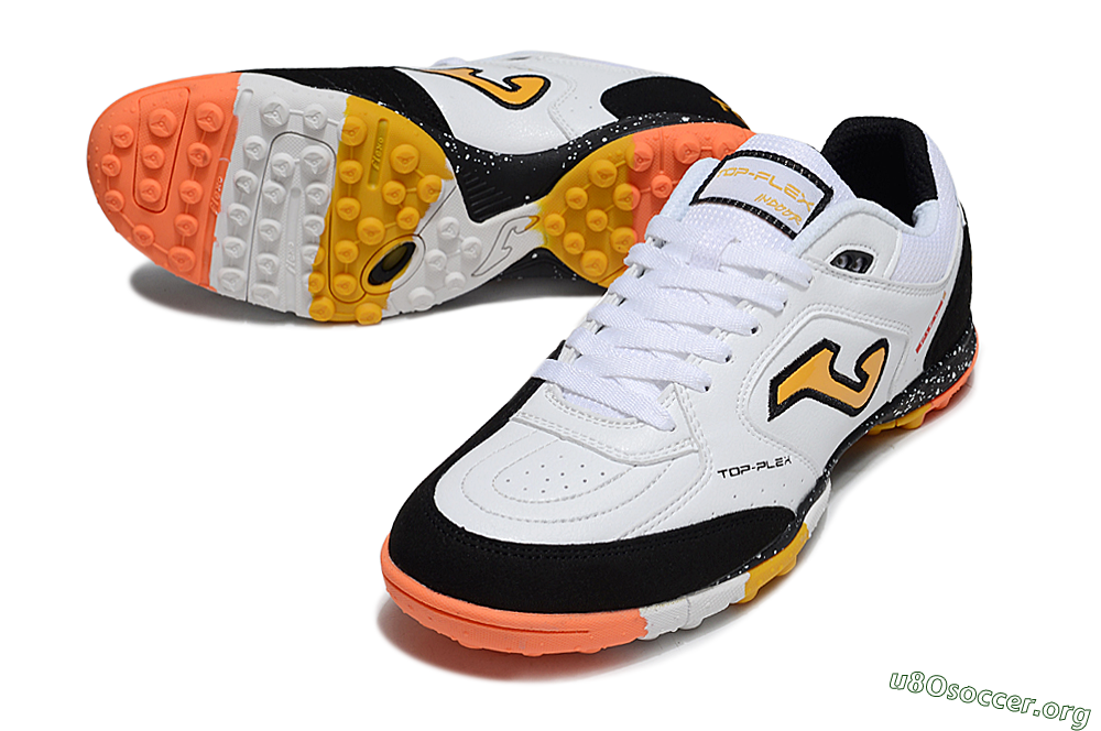 Joma Top Flex TF Football Shoes - White/Yellow/Black 0