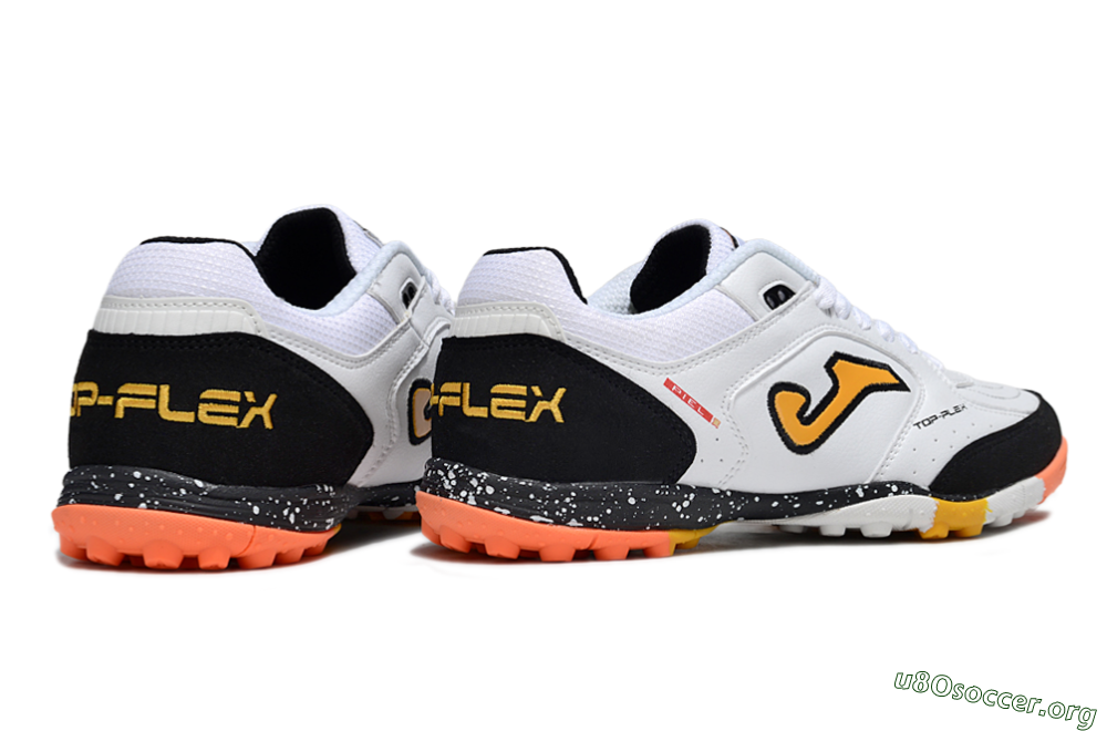 Joma Top Flex TF Football Shoes - White/Yellow/Black 4