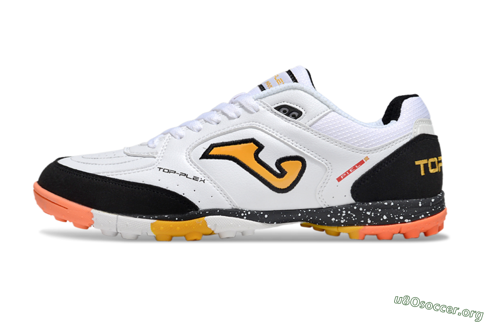 Joma Top Flex TF Football Shoes - White/Yellow/Black 3