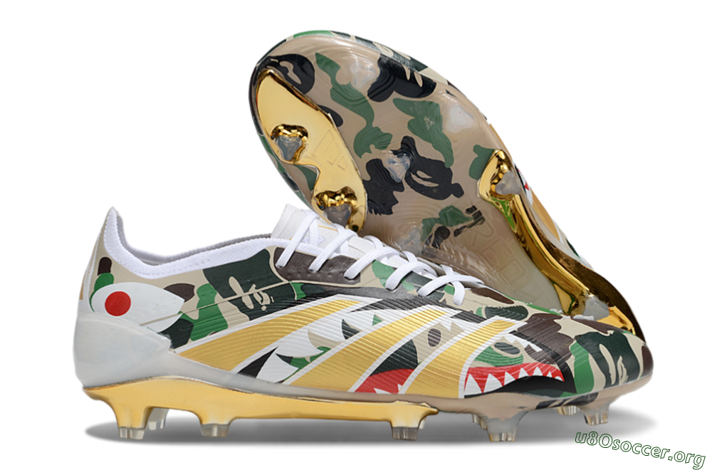 Adidas Predator 25 Elite FG Football Boots - Camo/White/Gold 2