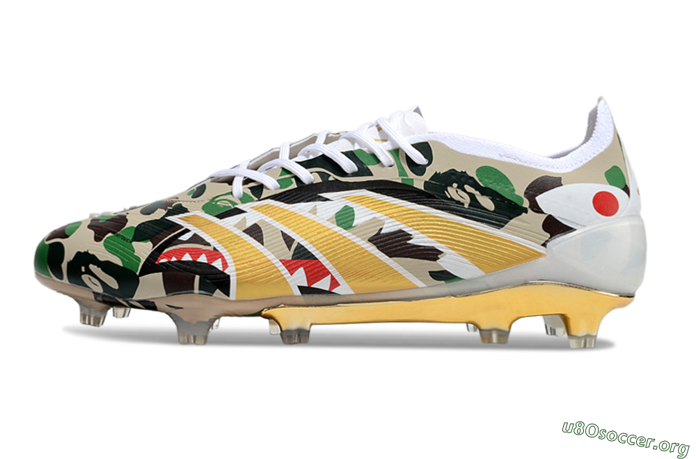 Adidas Predator 25 Elite FG Football Boots - Camo/White/Gold 3