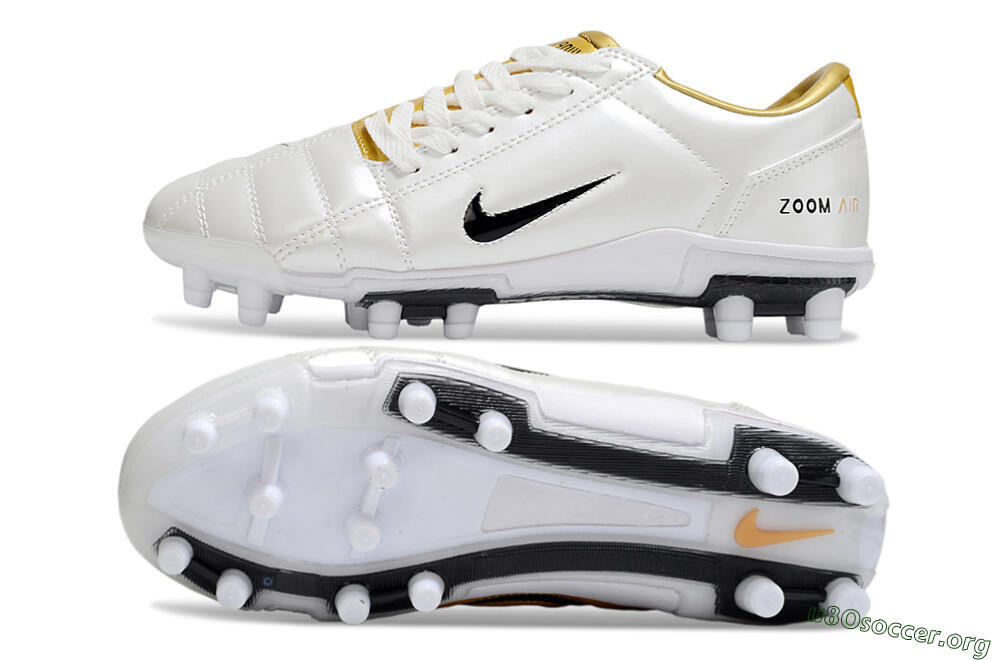 Nike Air Zoom Total 90 III FG Football Boots - White/Black/Gold 1