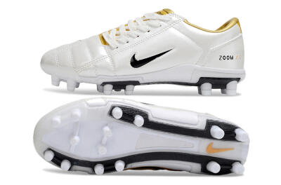 Nike Air Zoom Total 90 III FG Football Boots - White/Black/Gold