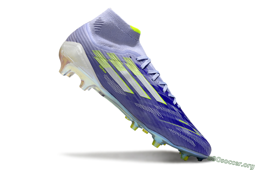 Adidas F50+ Elite Mid FG Football Boots - Blue/Silver/Yellow 4