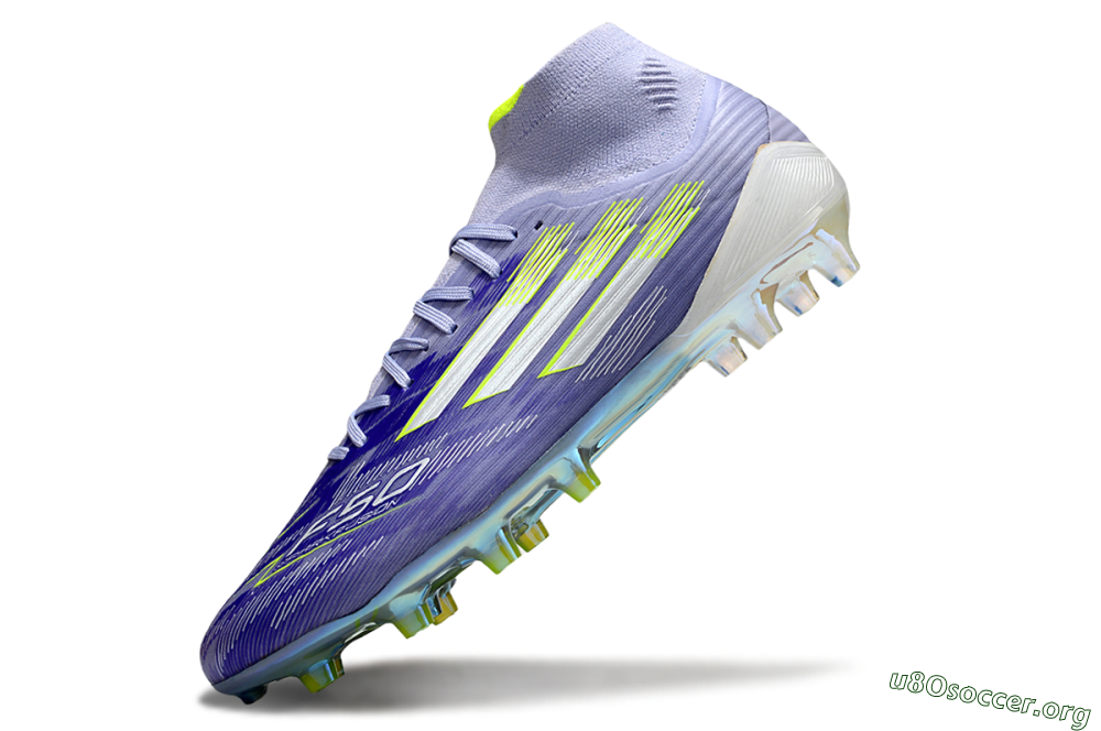 Adidas F50+ Elite Mid FG Football Boots - Blue/Silver/Yellow 5