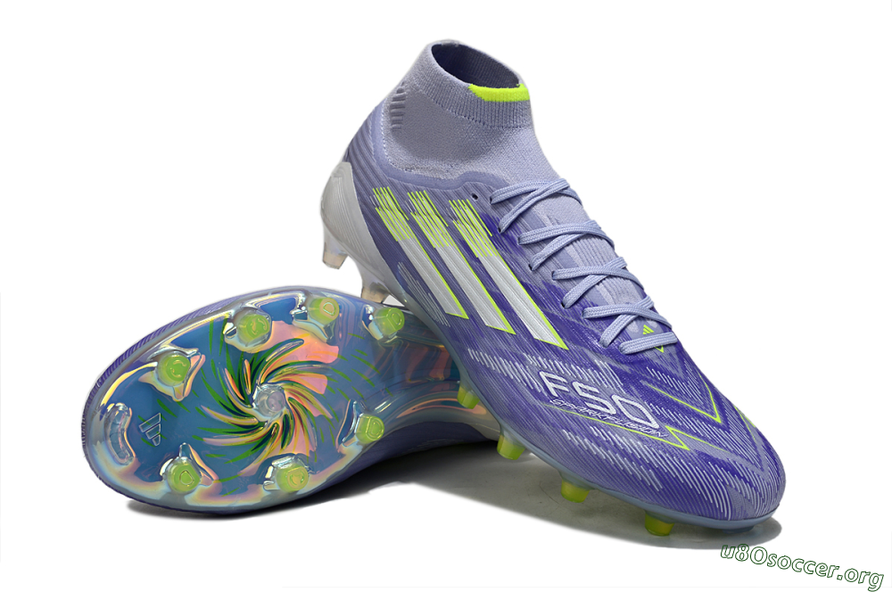 Adidas F50+ Elite Mid FG Football Boots - Blue/Silver/Yellow 0