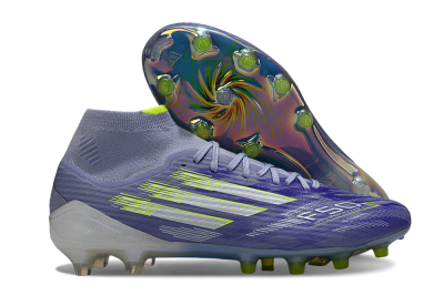 Adidas F50+ Elite Mid FG Football Boots - Blue/Silver/Yellow