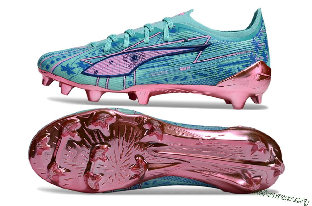 Puma Ultra Ultimate FG Football Boots - Jade/Blue/Pink 1