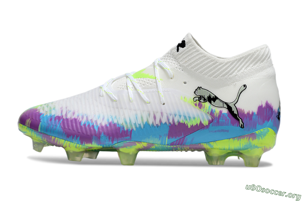 Puma Future 8 Ultimate FG Football Boots - White/Blue/Yellow 3
