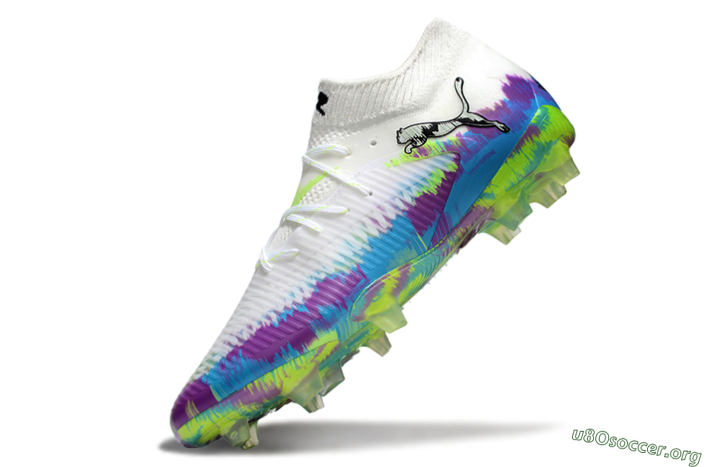 Puma Future 8 Ultimate FG Football Boots - White/Blue/Yellow 5