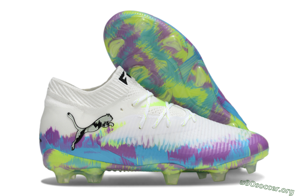 Puma Future 8 Ultimate FG Football Boots - White/Blue/Yellow 2