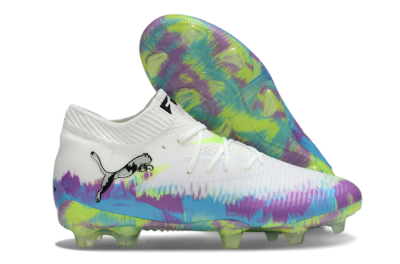 Puma Future 8 Ultimate FG Football Boots - White/Blue/Yellow
