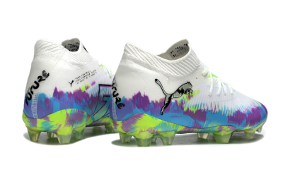 Puma Future 8 Ultimate FG Football Boots - White/Blue/Yellow