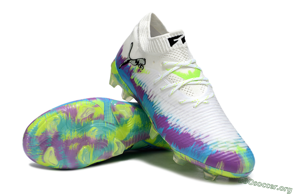 Puma Future 8 Ultimate FG Football Boots - White/Blue/Yellow 0