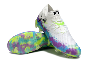 Puma Future 8 Ultimate FG Football Boots - White/Blue/Yellow