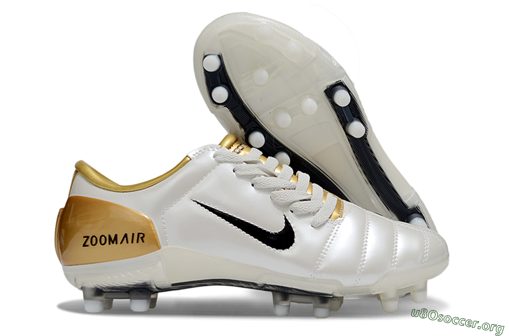 Nike Air Zoom Total 90 III FG Football Boots - White/Black/Gold 2