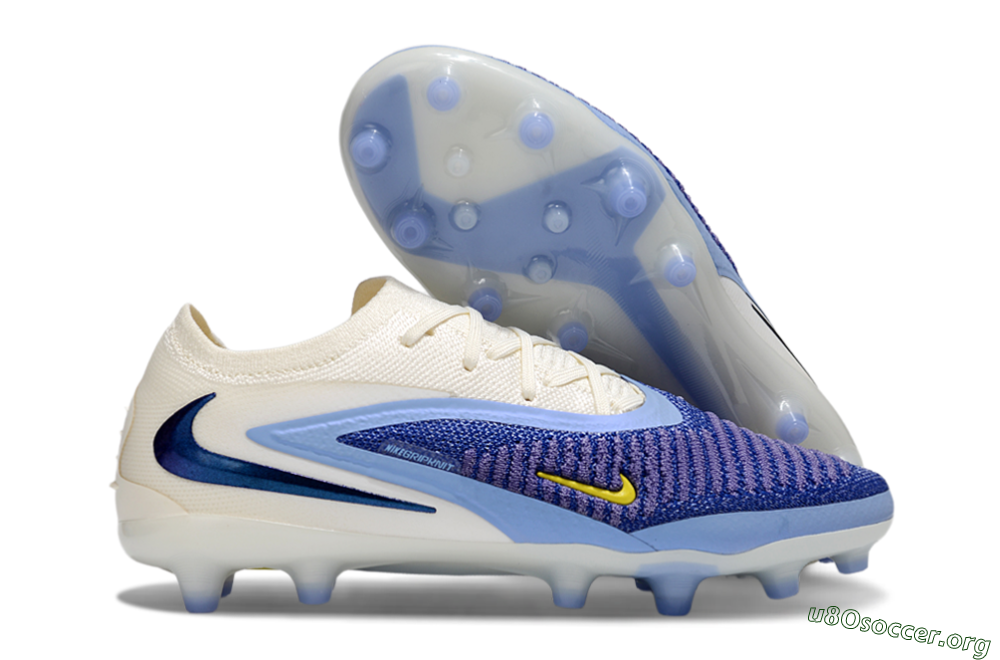 Nike Phantom 6 Elite Low FG Football Boots - Blue/White/Yellow 2