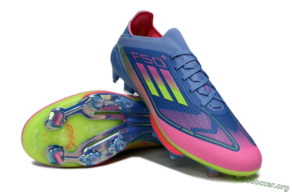 Adidas F50+ Lightstrike Pro FG Football Boots - Blue/Pink/Yellow 4