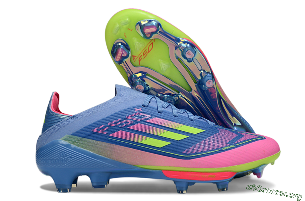 Adidas F50+ Lightstrike Pro FG Football Boots - Blue/Pink/Yellow 2