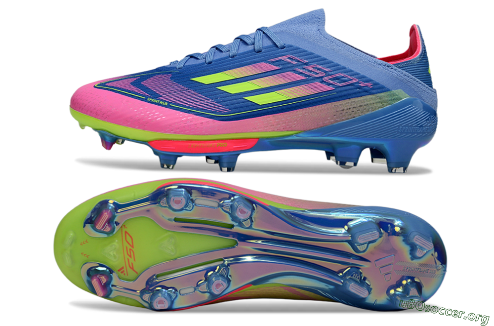 Adidas F50+ Lightstrike Pro FG Football Boots - Blue/Pink/Yellow 1