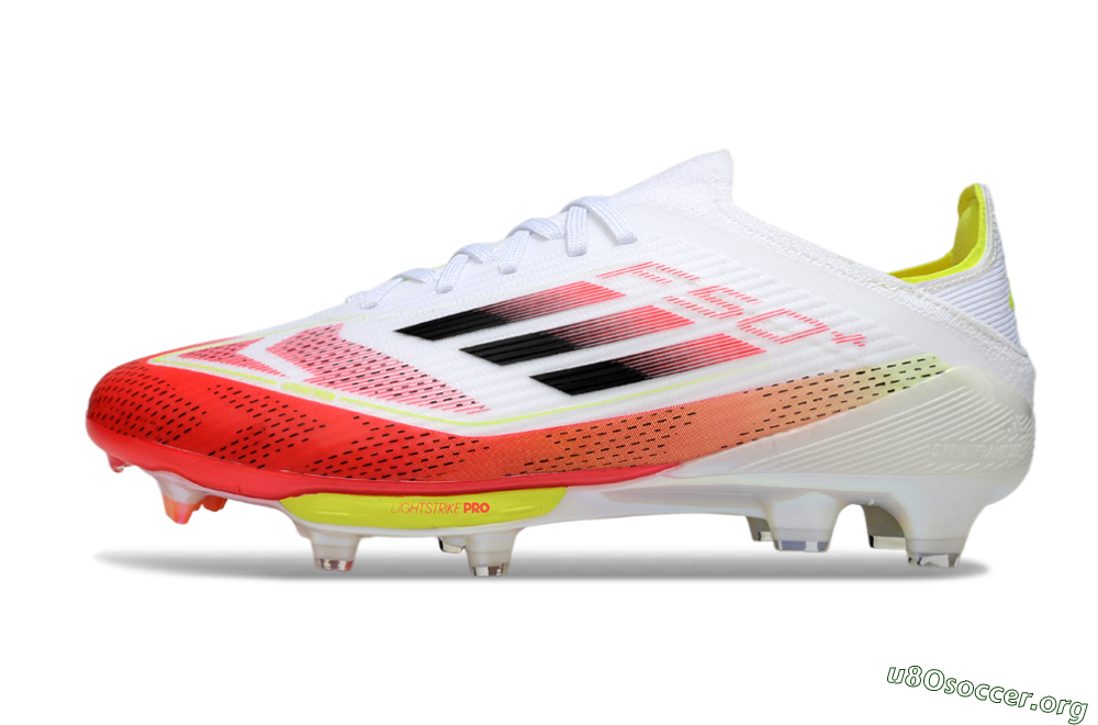 Adidas F50+ Lightstrike Pro FG Football Boots - White/Red/Black 3
