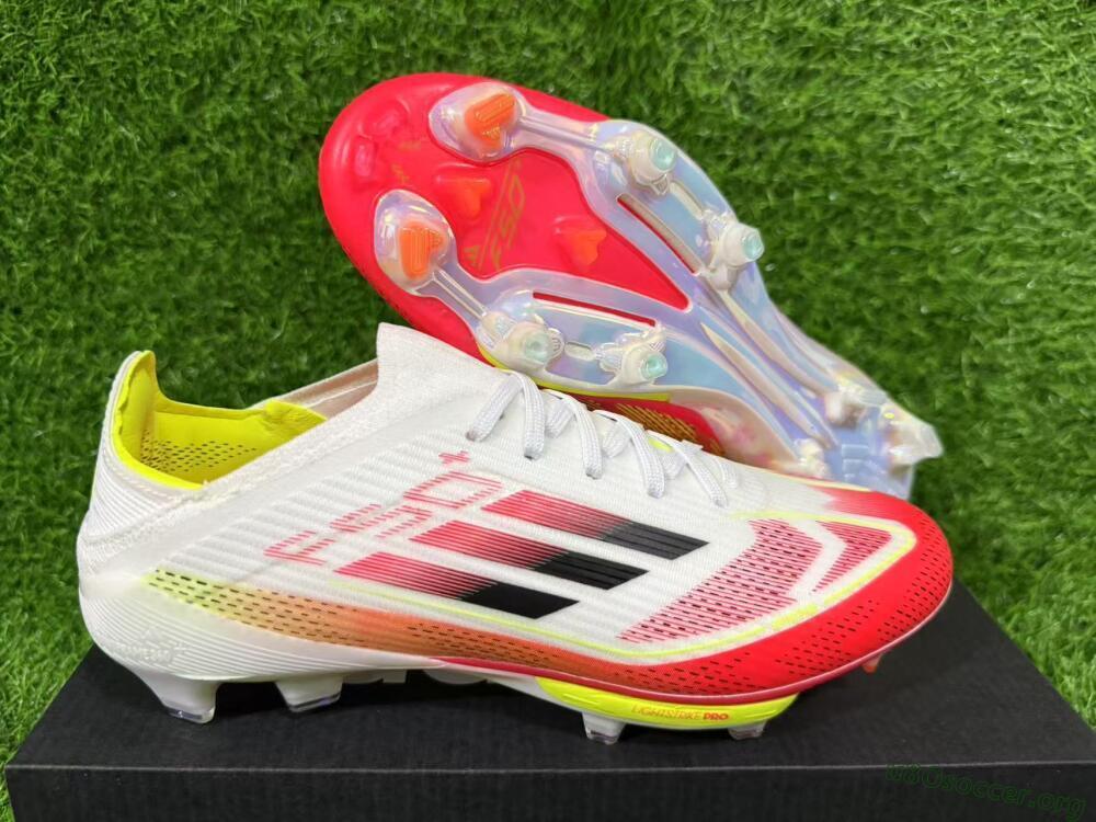 Adidas F50+ Lightstrike Pro FG Football Boots - White/Red/Black