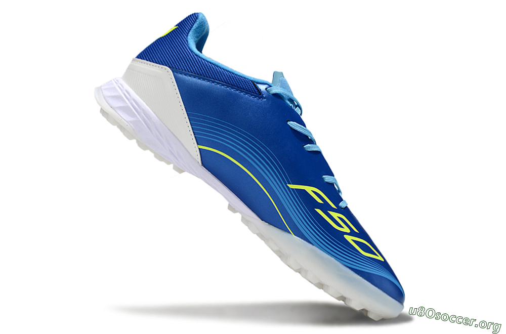 Messi x Adidas F50 Pro TF Football Shoes - Blue/Yellow/White 4