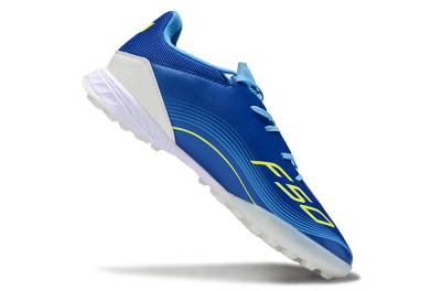 Messi x Adidas F50 Pro TF Football Shoes - Blue/Yellow/White