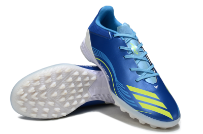 Messi x Adidas F50 Pro TF Football Shoes - Blue/Yellow/White