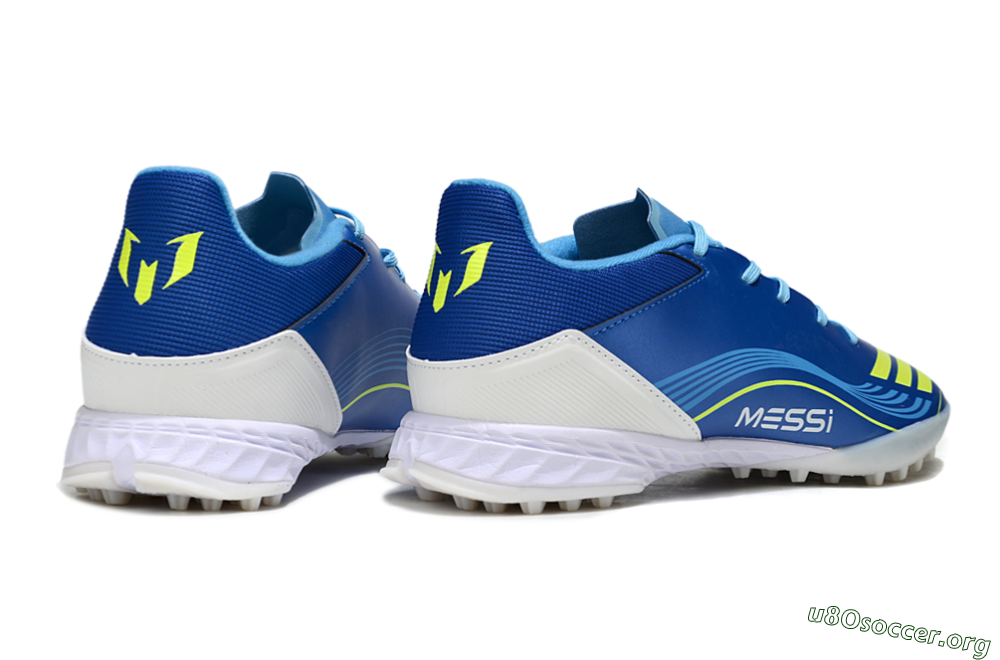 Messi x Adidas F50 Pro TF Football Shoes - Blue/Yellow/White 6
