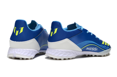 Messi x Adidas F50 Pro TF Football Shoes - Blue/Yellow/White