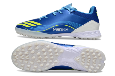 Messi x Adidas F50 Pro TF Football Shoes - Blue/Yellow/White