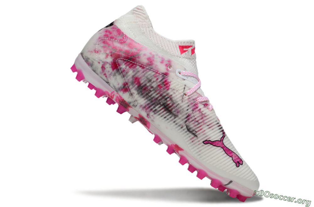 Puma Future 8 Ultimate MG Football Boots - White/Pink/Silver 4